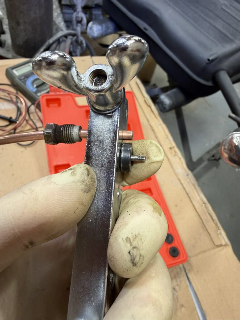 Mercedes 190SL brake line flaring tool copper brake tubing fabrication classic car